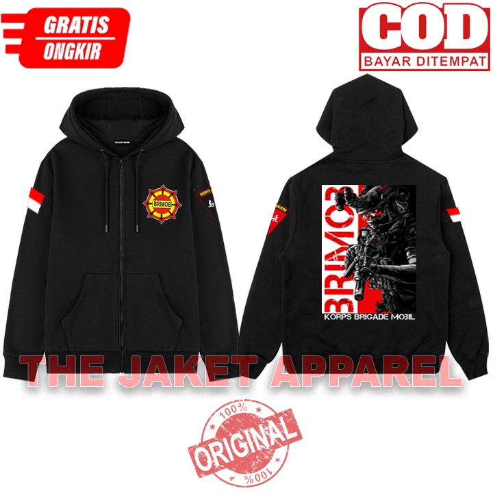 JAKET ZIPPER KORPS BRIMOB / SWEATER HOODIE BRIMOB