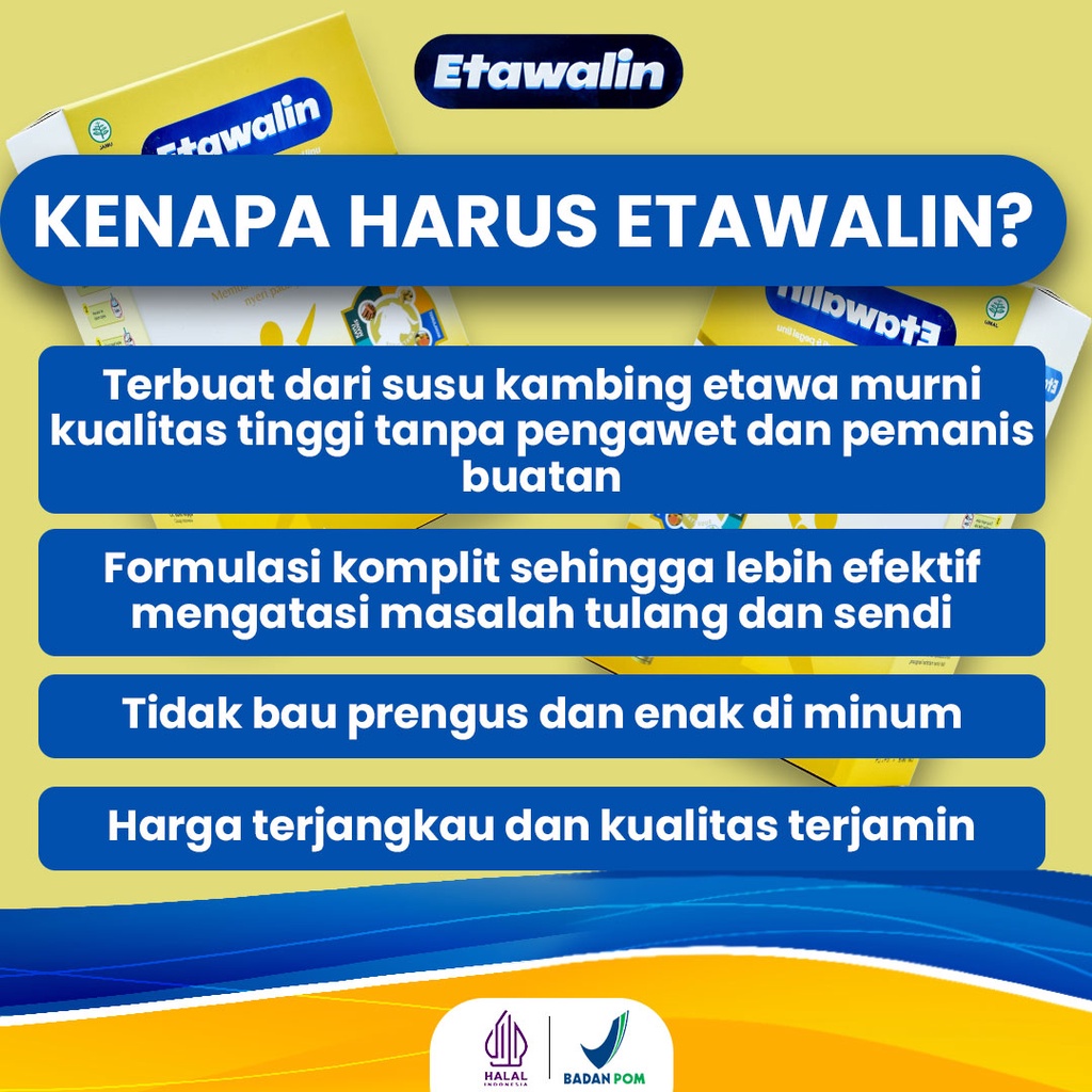 2 BOX ETAWALIN 100% ORIGINAL 2 BOX | Susu Kambing Ori Official Store Asli Ampuh Atasi Nyeri Sendi Dan Pegel Linu ETAWALIN