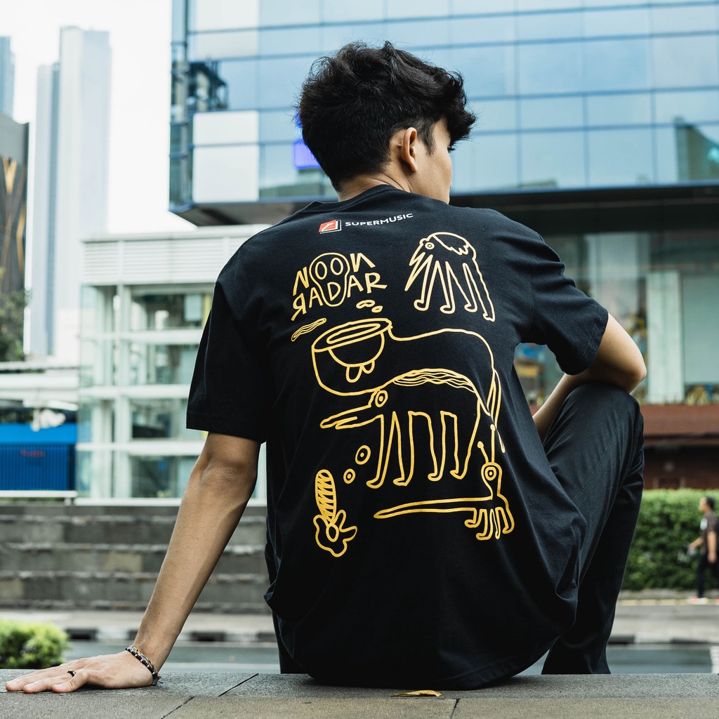 T-Shirt SuperMusic - Noon Radar - Black - Kaos Katun Pria & Wanita