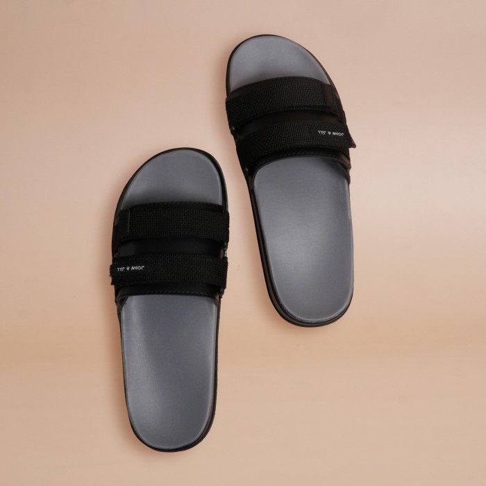 John&amp;Jill Velcra Bold Sandal Grey-Black