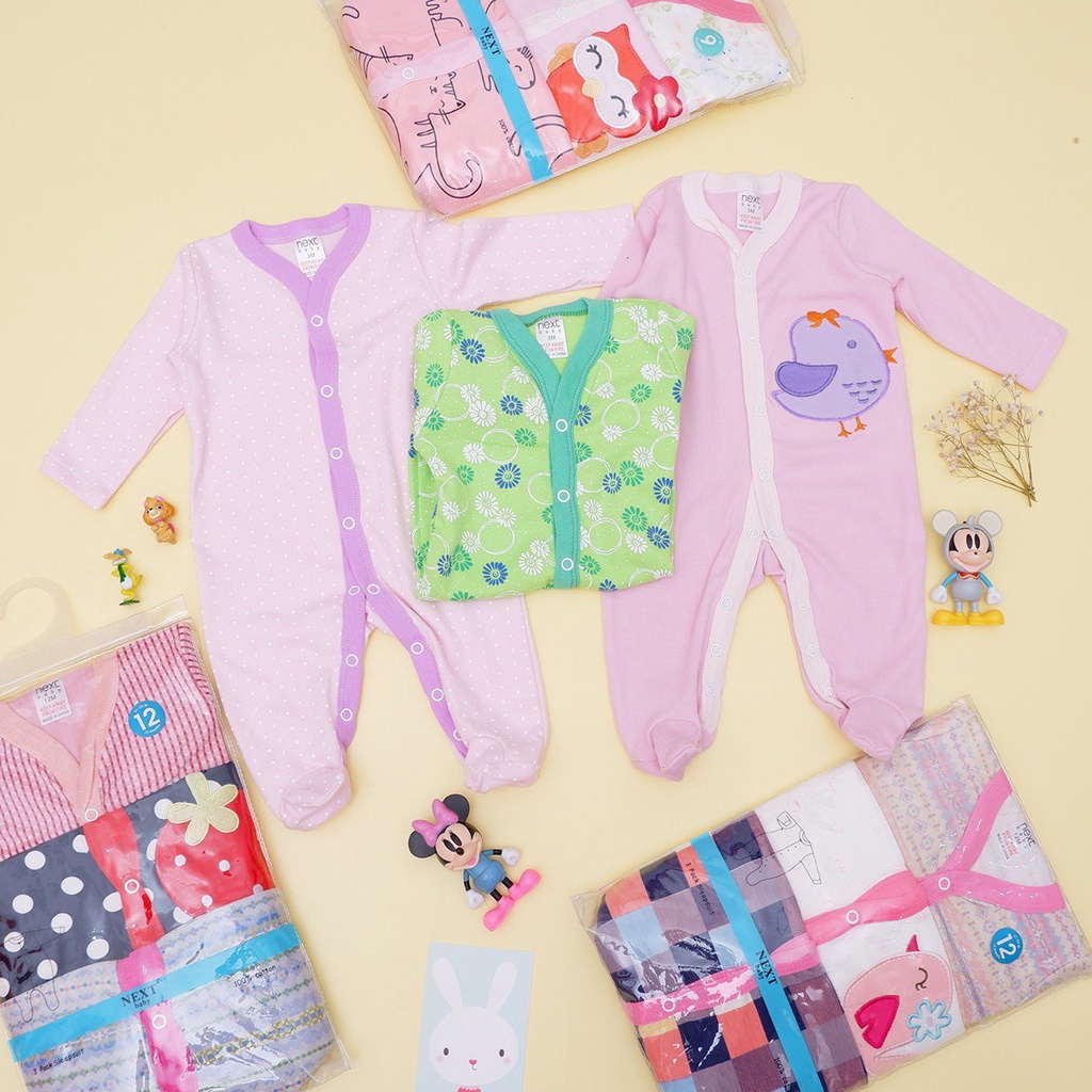 LIN9036 Girls/Boys 3 in 1 Jumper/ Romper Panjang Premium Cotton dg Kaki Tertutup Piyama Bayi/ Baju Tidur Bayi Katun Lembut - Your Affordable Quality!