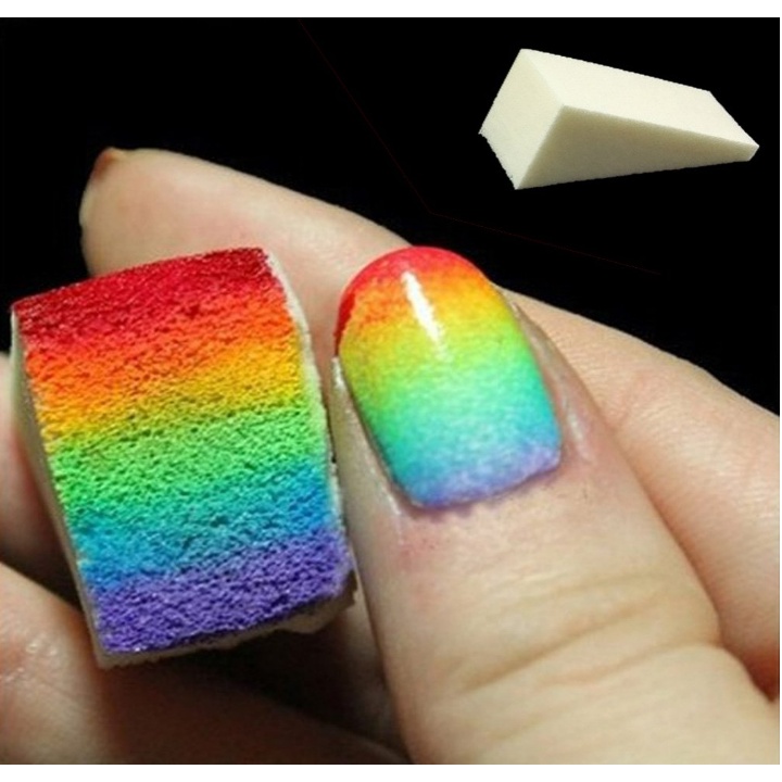 Nail Art Soft Sponge Trapezium Polish Transfer / Manicure Tool