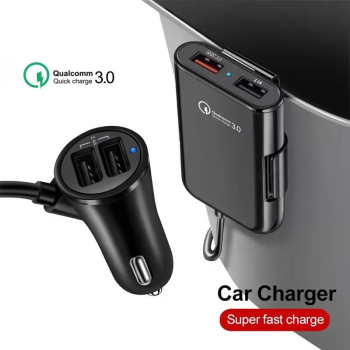 Barokah gamis Qualcomm Car Charger adapter Fast Charging 4 Port socket Casan Mobil