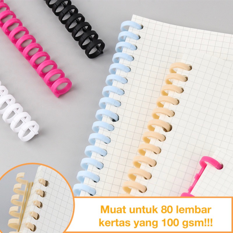 

Ring Binder Plastik Spiral 30 Lubang Untuk Loose-leaf A4 B5 A5 A6 [thehanscorner]