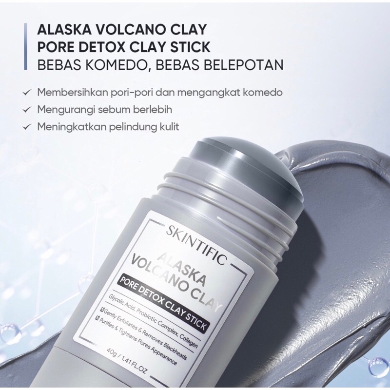 ❤ MEMEY ❤ SKINTIFIC Alaska Volcano Pore Detox Clay Stick | Mask Masker