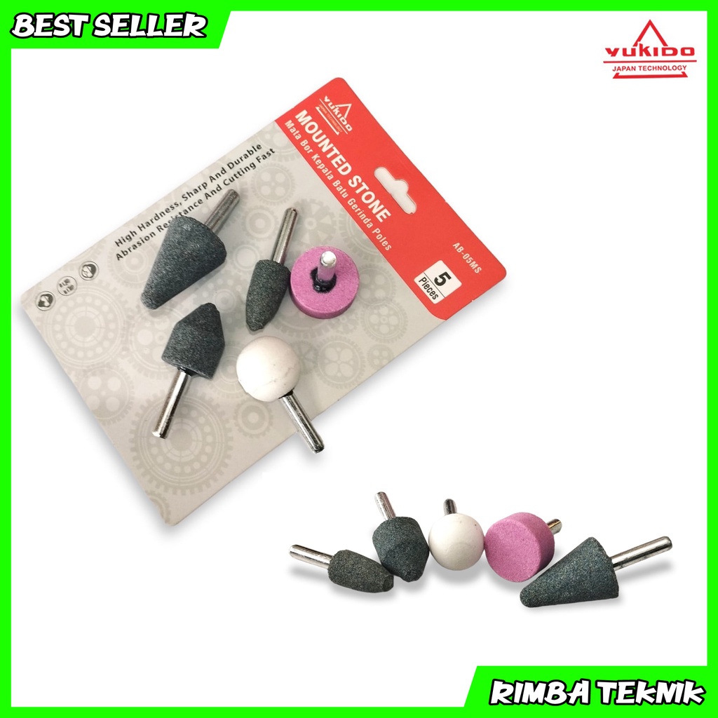 SET MATA BOR BATU ASAH Mata Tuner Batu / Batu Poles / Batu Osco Gerinda YUKIDO 5 Pcs