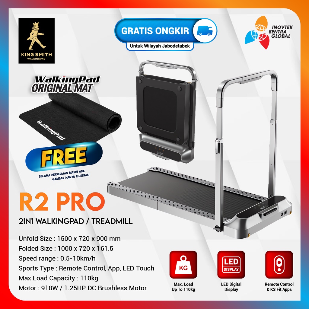 Kingsmith R2 PRO Walking Pad 2in1 Treadmill - Alat Fitness Lari GARANSI RESMI