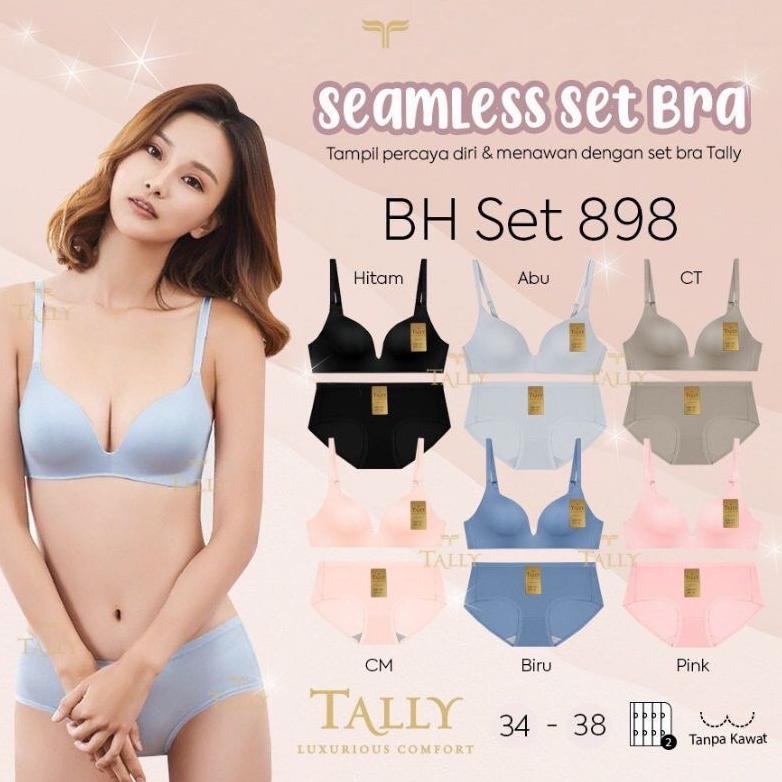 [ART. 076] BH SET TANPA KAWAT PUSH UP BRA - BAHAN LICIN SEAMLESS-BAHANSUPER LEMBUT-1 SET BRA SEAMLES