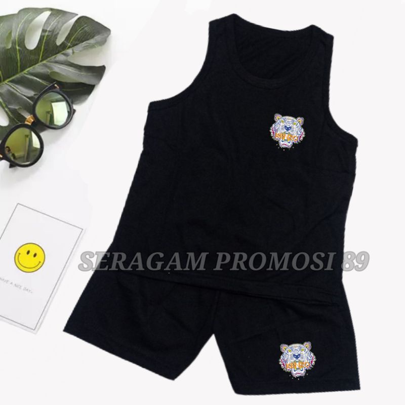 Setelan Singlet Katun Anak KENZ Umur 2-10tahun / Setelan Anak Laki-Laki / Setelan Anak Unisex / Setelan Anak Murah