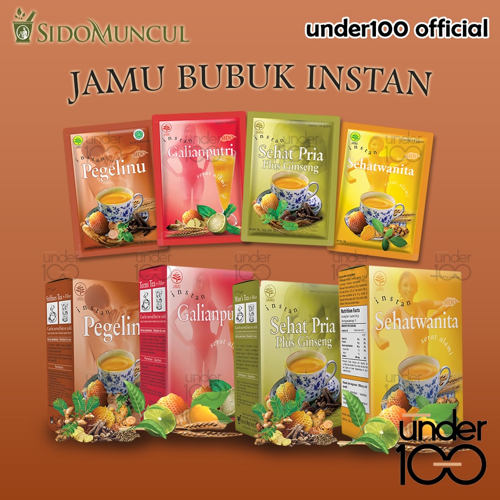 ❤ Under100 ❤ Sidomuncul Jamu Bubuk Instant | Pegelinu | Galian Putri | Sehat Wanita | Sehat Pria BPOM