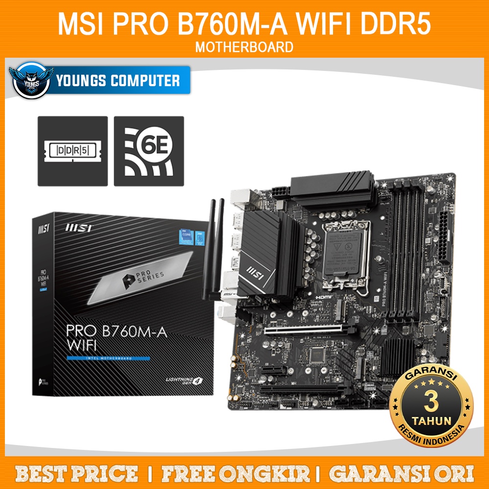 MSI PRO B760M-A WIFI DDR5 | MOTHERBOARD INTEL B760 LGA1700 mATX