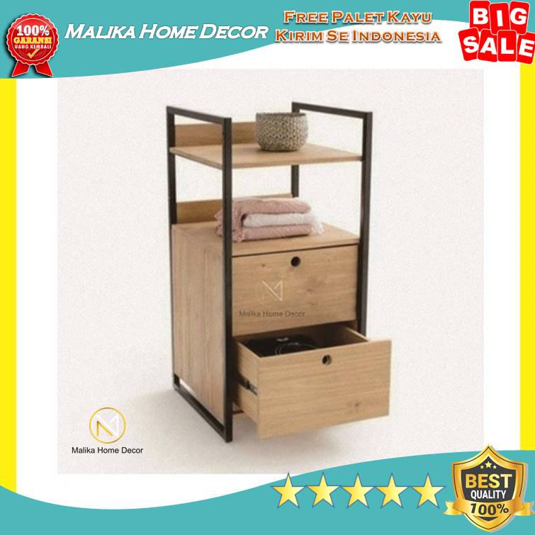 nakas beside table kaki besi n5 nakas vintage penyimpanan laci laci serbaguna laci estetik murah lac