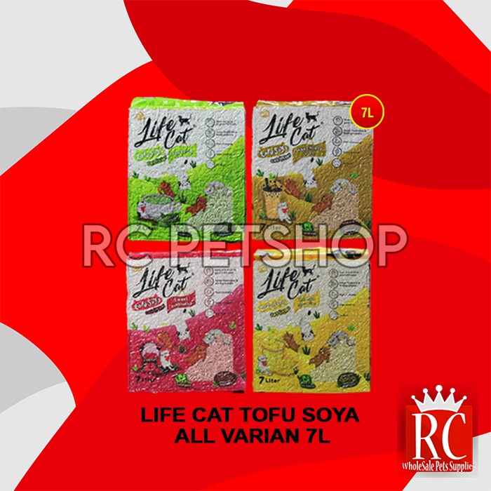 Pasir Kucing Gumpal Wangi Life Cat tofu soya 7 Litter