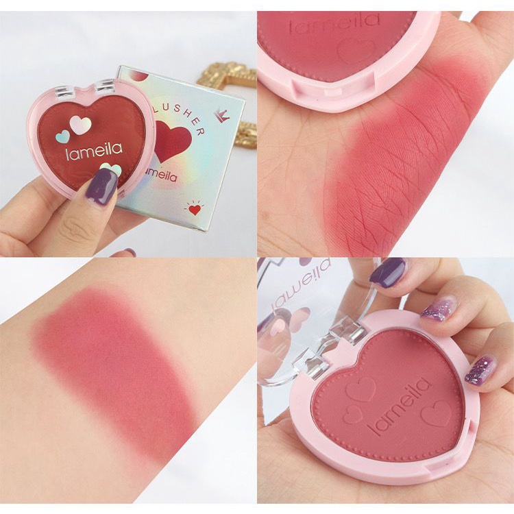 LAMEILA Blush Love Rouge Natural Orange Pink 4 Color Blush On LA058