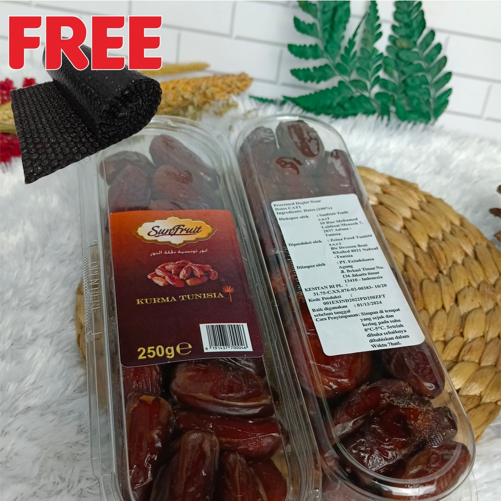 

SUNFRUIT Kurma Tunisia Madu Premium 250 Gr Kemasan Expired 2024 Korma Tunis Honey Dates