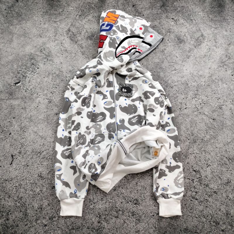 [COD / BAYAR DITEMPAT] Jaket Zipper Hoodie Bape Camo Loreng Glow In The Dark BH