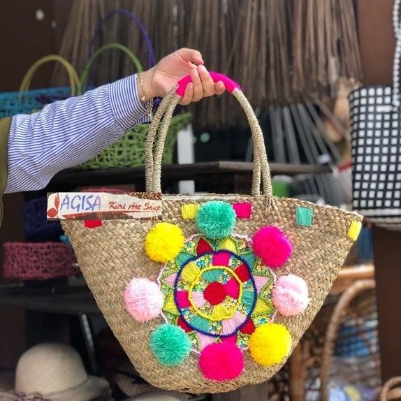 TAS ANYAMAN TAS BANGKOK/TAS ANYAMAN/TAS POMPOM/TAS ANYAMAN BALI /TAS MUTE EL09I09A82L