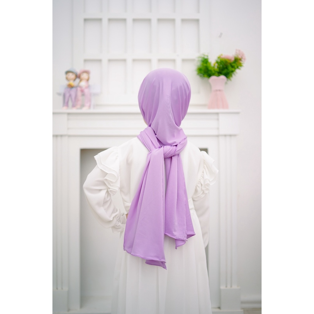 PASHMINA INSTAN ANAK UKURAN 50 x 150 CM. (DIJAHIT DAGU) USIA 7-12 TAHUN / JILBAB SD / PASTAN