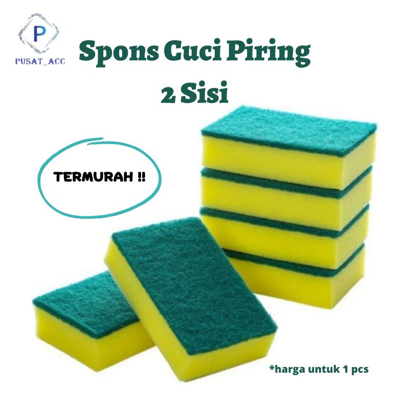 SPONS- Termurah Sabut Spons Cuci Piring Isi 1 Pcs Sponge Busa Kuning
