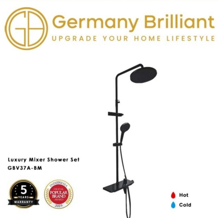 Terlaris Luxury Mixer Shower Set Black Germany Brilliant Gbv37A-Bm Gbv37Abm