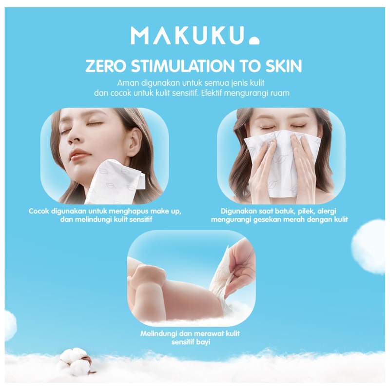 Makuku Air Tissue 3ply 40 Sheets Facial Tisu Tissue Bayi Isi 40 Lembar Makuku WHS