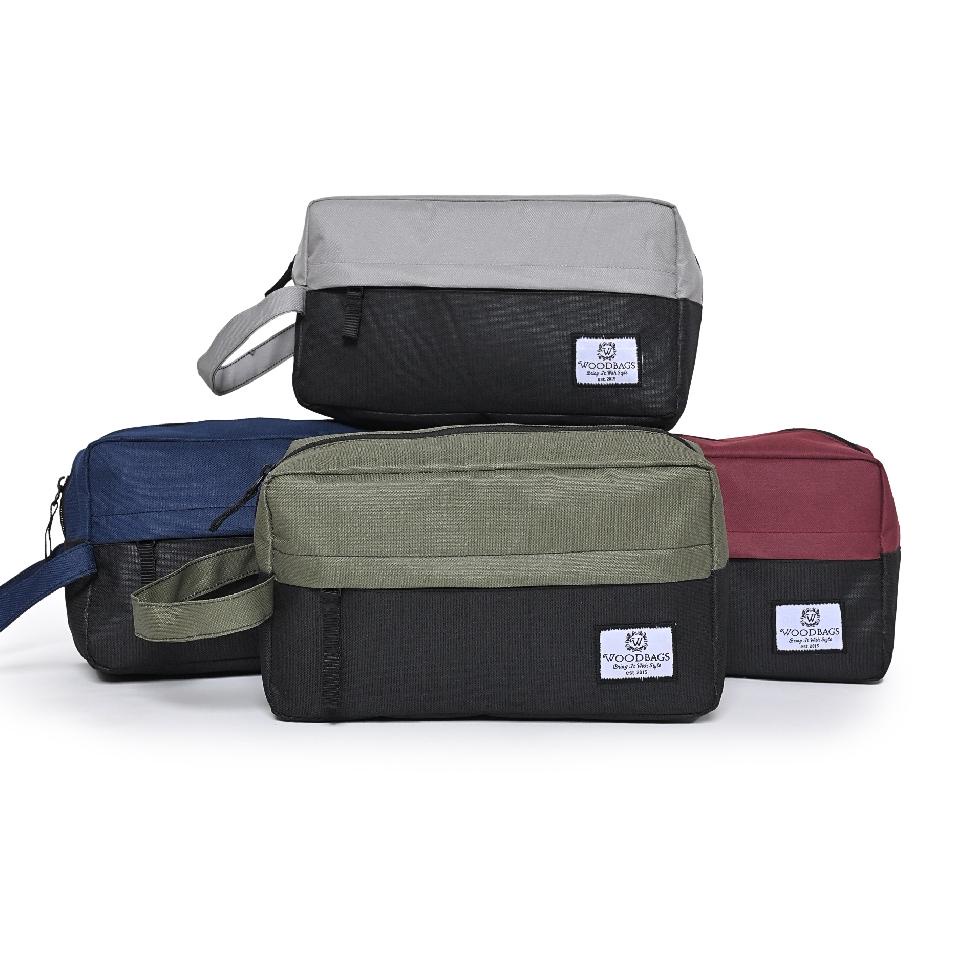 ❆ Woodbags Tas Tangan Pria Pouch Romero / Travelbag / Tas Kosmetik / Tas Kecil Berkualitas ✵
