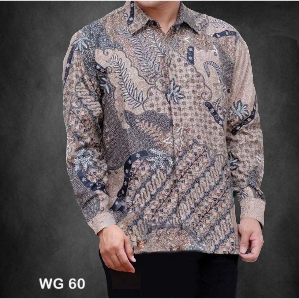 NEW ARRIVAL DISTRO KEMEJA BAJU BATIK PRIA LENGAN PANJANG PRIA COWO COWOK BORDIR SOGAN HRB026 MODERN