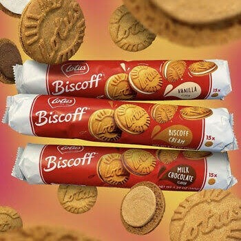 LOTUS BISCOFF SANDWICH CARAMEL BISCUITS VANILLA CREAM 150GR COOKIES BISKUIT