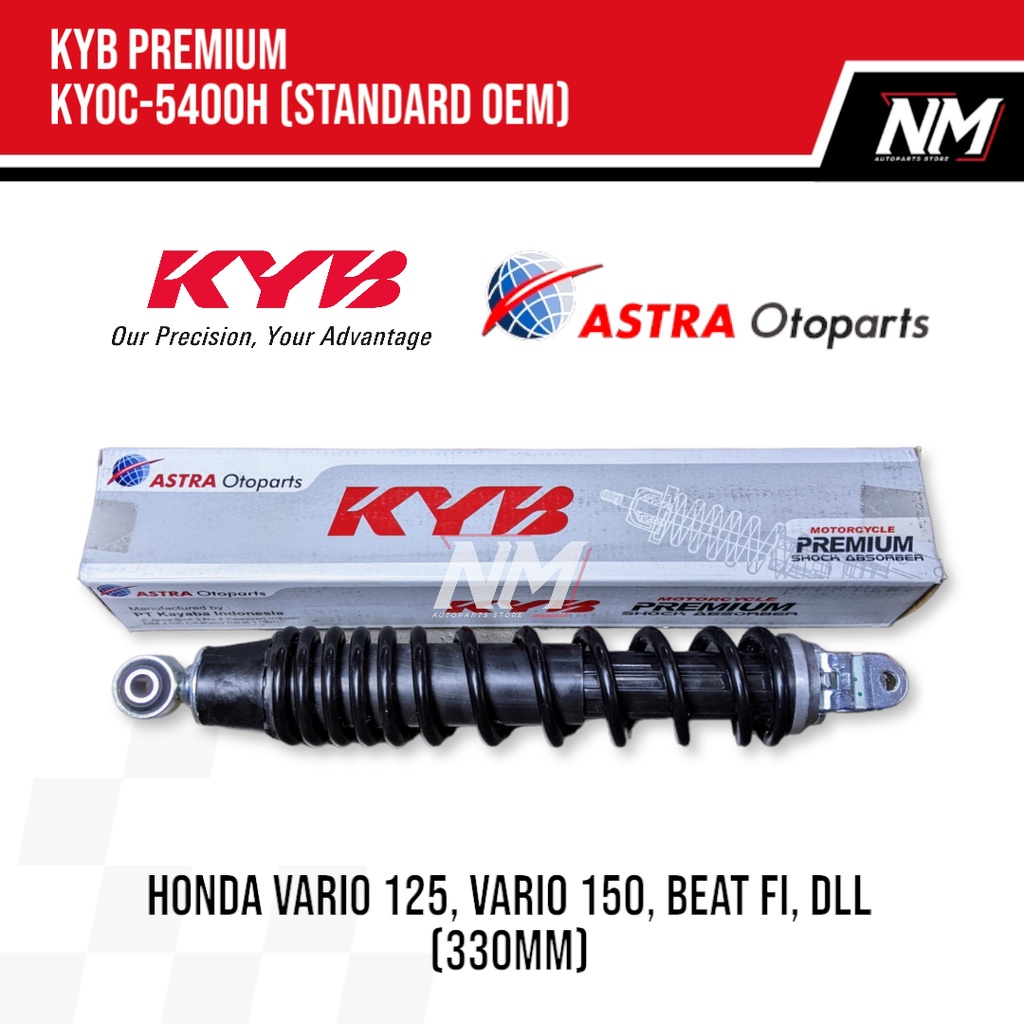 Sockbreaker Belakang Vario 125/150 Beat Fi KYB Premium KYOC-5400H 330mm Hitam