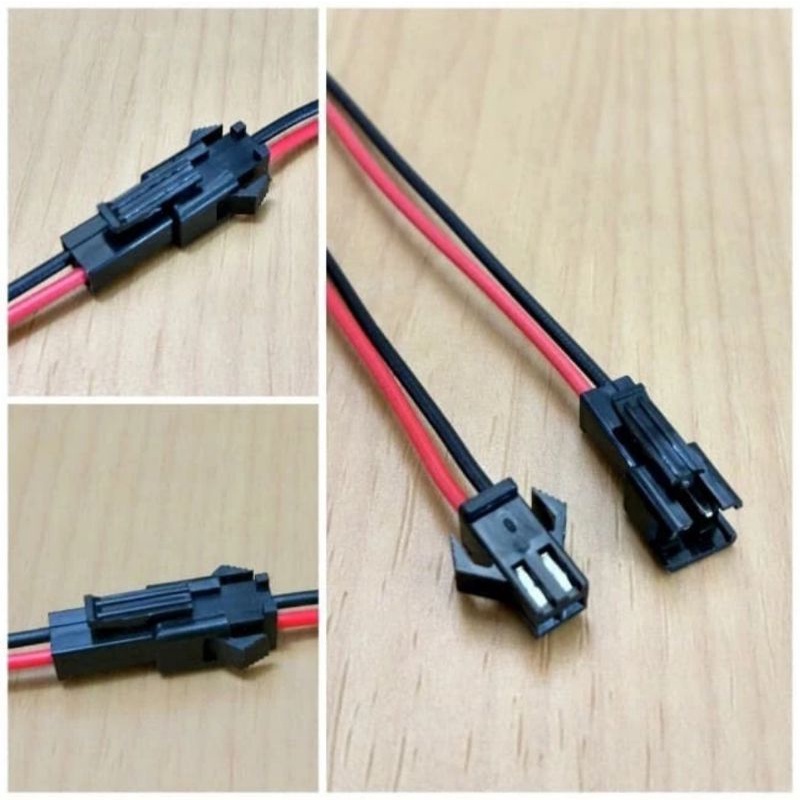 Kabel SM 2 pin male dan female (isi 10 set)