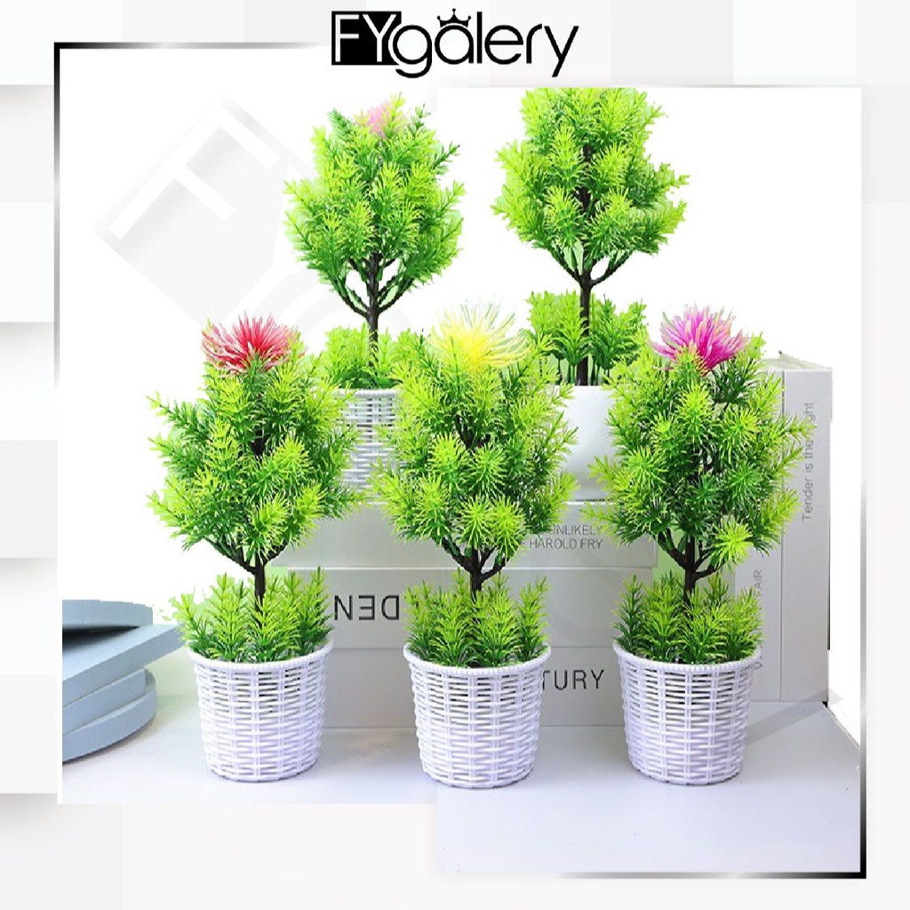 FYGALERY PT66 Pot Tanaman Hias Bunga Plastik Ornamen Pot Bunga Bongsai Artificial Flower Decoration