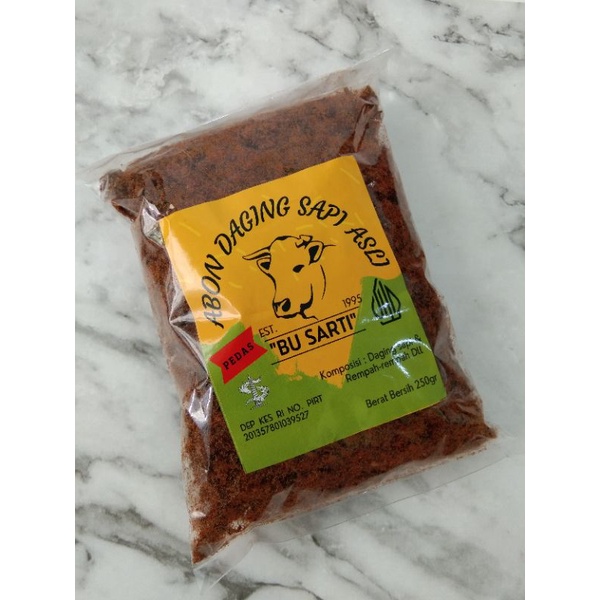 

Abon Sapi "Pedas" 250gr Asli Ibu Sarti