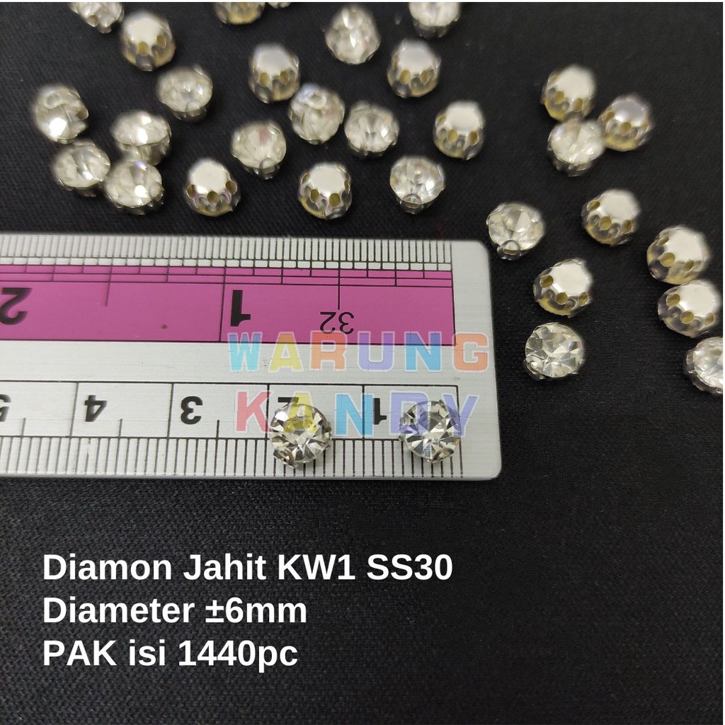 Diamon Jahit KW1 SS30 Putih Grade A -PAK 1440pc