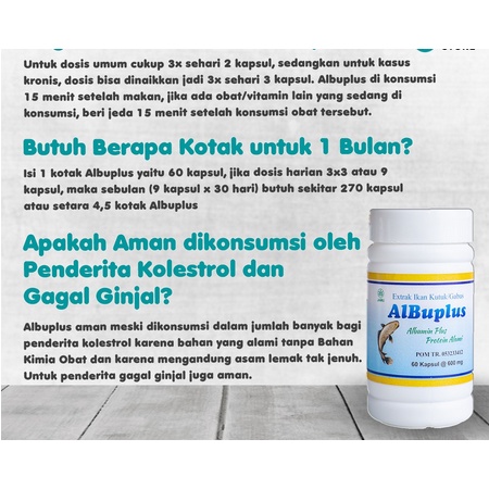 ALBUPLUS - KAPSUL ALBUMIN EKSTRAK IKAN KUTUK GABUS ISI 60 KAPSUL KADAR 600 MG