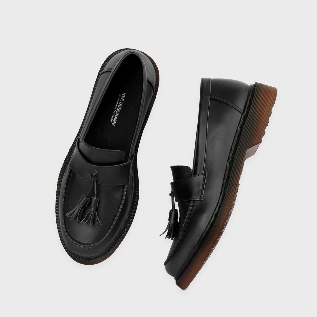 Debonaire - 031 Black | Sepatu Casual Formal Pantopel Chunky Ori Sporty Pria Cowok Footwear | Navara FORIND