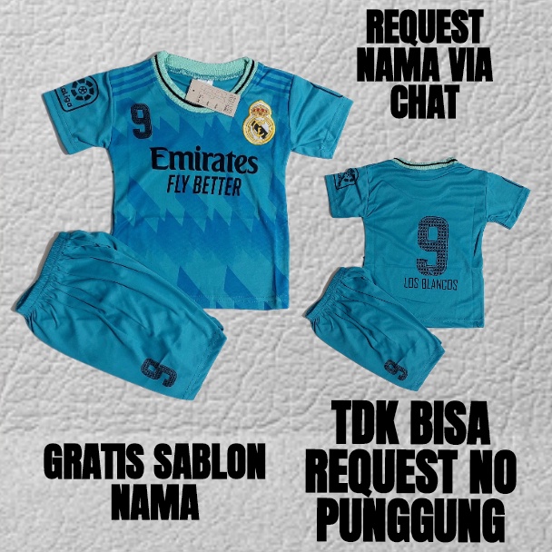 Setelan baju bola real madrid