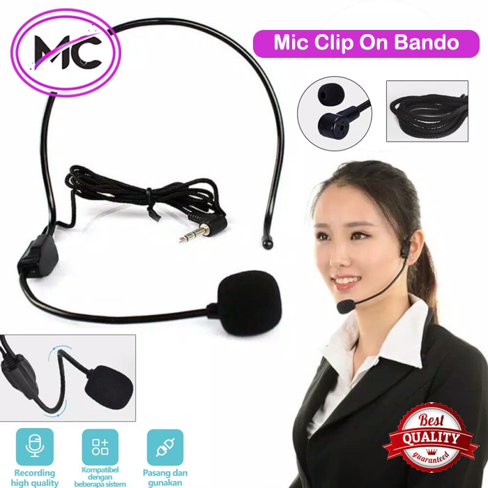 Microphone Mic Mikrofon Clip On Bando Untuk Youtuber Smule Tiktok Streaming Praktis Murah