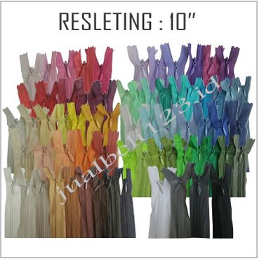 Resleting Zipper Jepang 10 inch ritsleting dapat 3 pcs