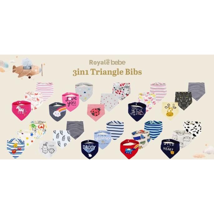 Royale Bebe - Bib Bayi (3in1 Bib Segitiga)