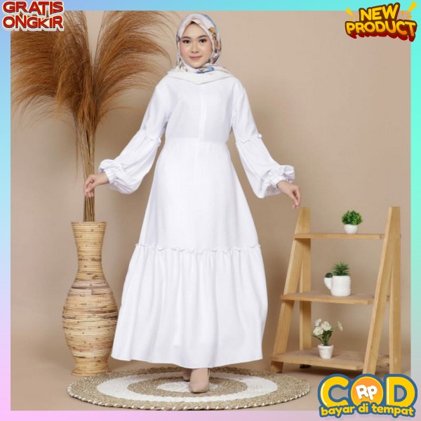 Dress Perempuan Remaja Pakaian Hari Raya Idulfitri Jubah Wanita Muslimah Juba Wnita Lebaran 2023 Gas