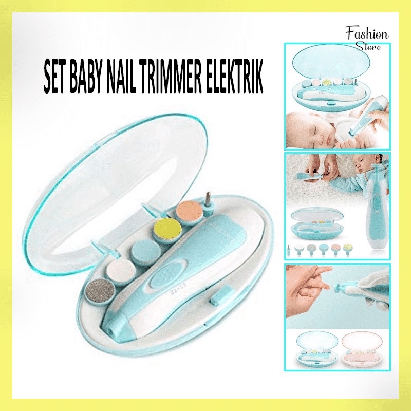 FS-SET BABY NAIL TRIMMER AUTOMATIC GUNTING KUKU BAYI ELEKTRIK 6IN1 / PEMOTONG KUKU BAYI
