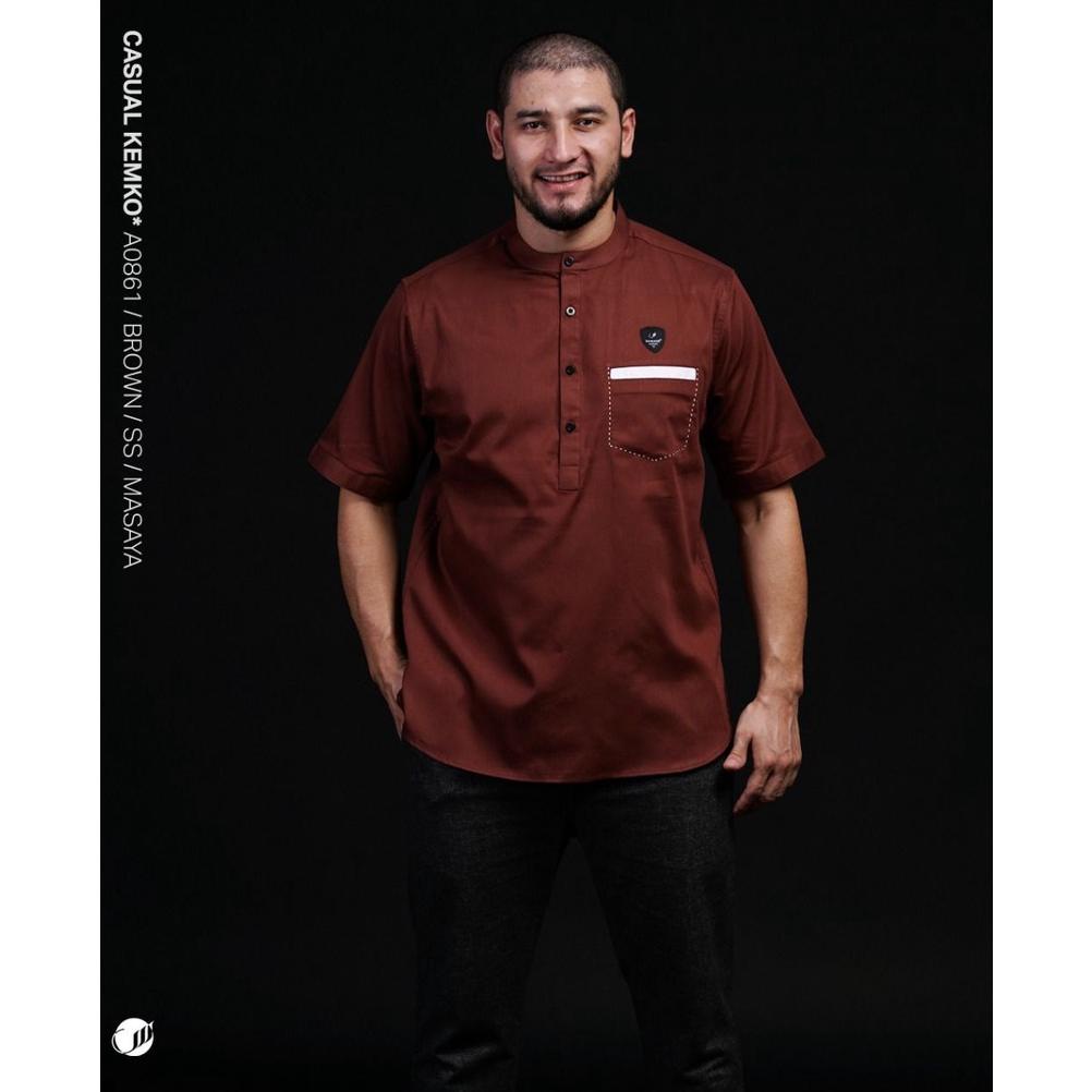 Samase Kemko Casual A086 Baju Kemeja Koko Pakaian Muslim Pria Fashion Muslim Laki Laki Dewasa Koko C