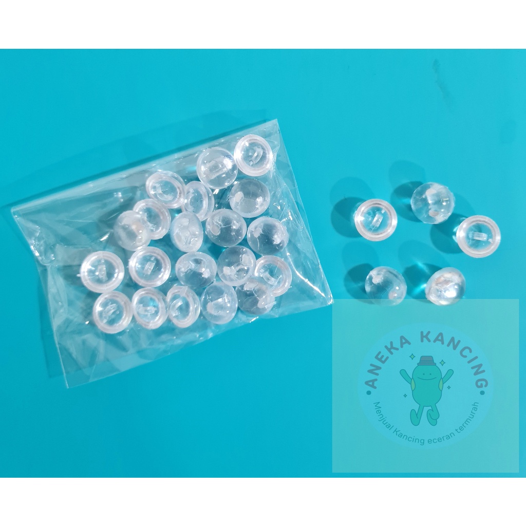 [20pcs] Kancing Jamur Kristal Polos Timbul 20L / Kancing Jamur Hitam Polos Timbul 20L Isi 20pcs / Ka