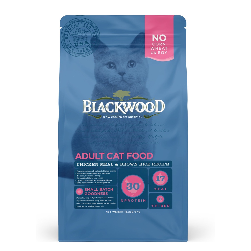 Blackwood Cat Food Adult Chicken Meal &amp; Rice makanan kucing 4 LB