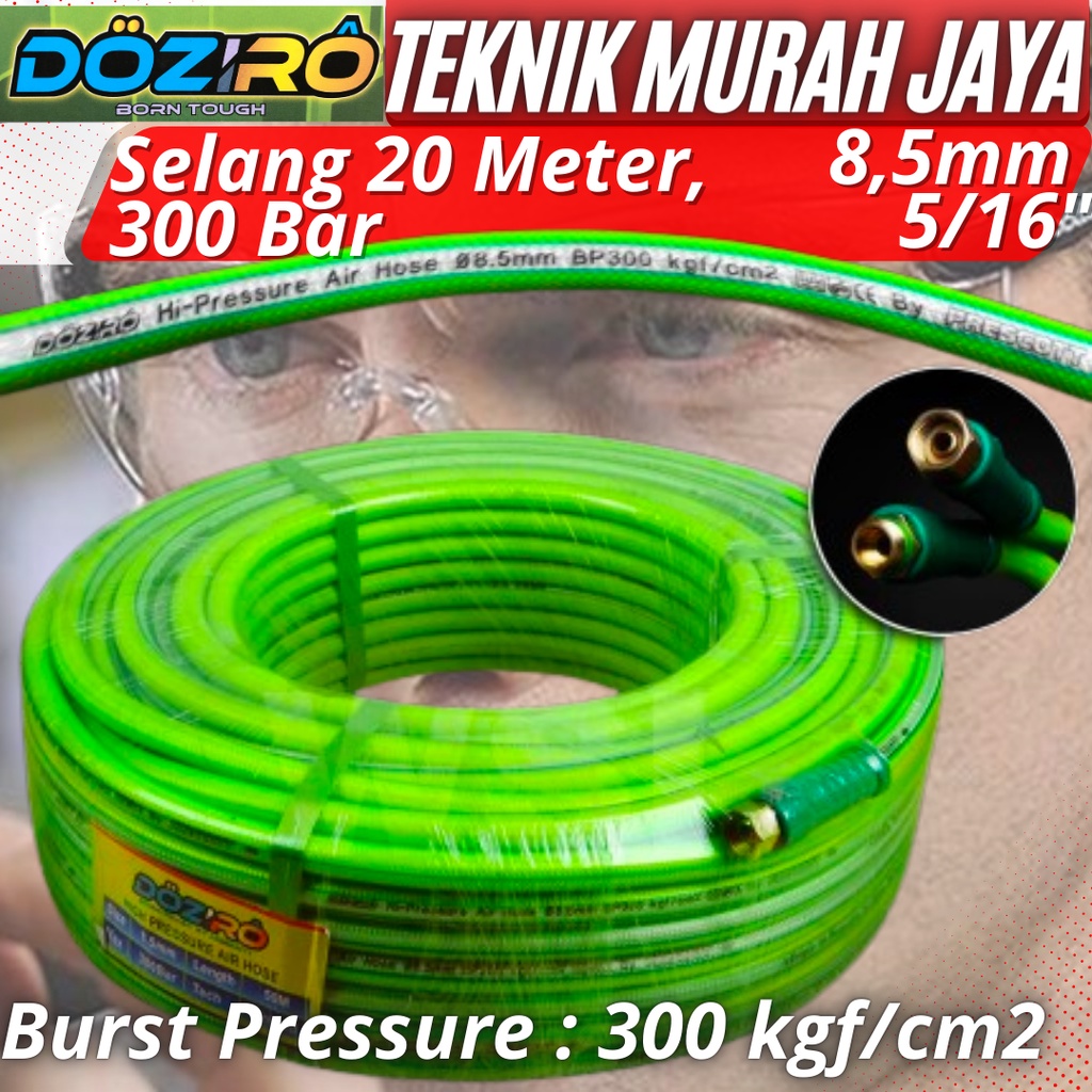 DOZIRO 20 M Selang Angin Sprayer Kompresor High Pressure Hose 300 Bar