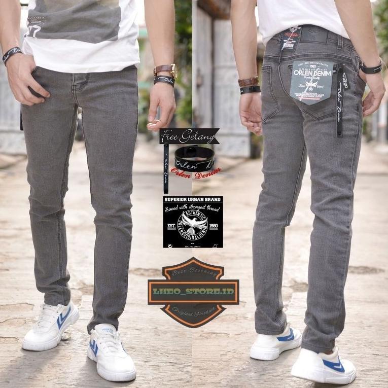 SALE Celana Panjang Pria Jeans Pensil Skinny Semi Slim Fit Cowok Cowo Pria Original Bahan Denim Stre
