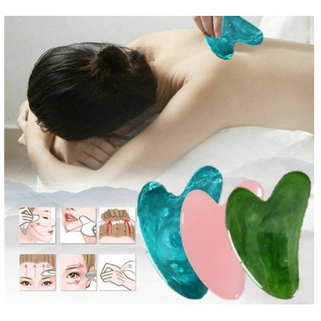 GuaSha Natural Jade face Massage Tool - Alat Pijat Giok Kerokan