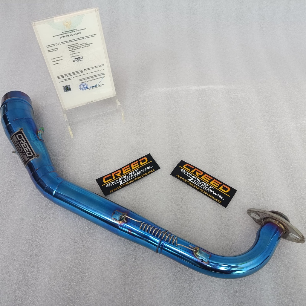 Pipa Leher Knalpot Racing Creed Exhaust Inlet 38-51 mm Vario 110/125/150/160 Aerox New/Lama Beat Kar