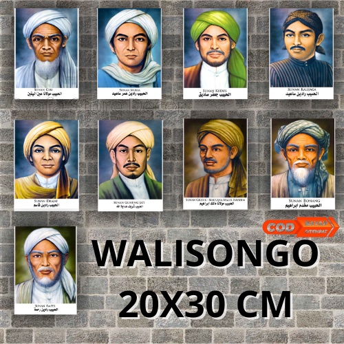 Wali Songo - Walisongo - sembilan Wali - Foto Walll decor - Hiasan dinding - Syafa Store Decor