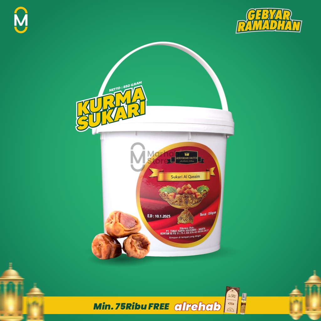 Kurma Sukari Al Qassim ember 850 Gram Premium Dates